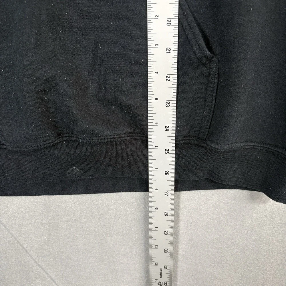 Y2k Black & Yellow Graphic Hoodie with Peace Sign and 420 Design Size Large